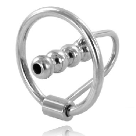 METAL HARD - Peniskopf-Ring mit Harnröhrenplug 28mm aus hypoallergenem Stahl