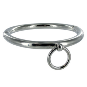 METAL HARD BDSM Halsband mit 10cm Ring - Hochwertiger Metallhalsband