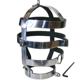 METAL HARD - BDSM Maske mit Stahlhalsband