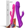 ARMONY Rabbit Dildo Vibrator aus Silikon, Violett, 2x9 Vibrationsmodi, USB Wiederaufladbar