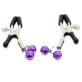 OHMAMA FETISH - Lila Nippelklemmen mit Doppelglöckchen