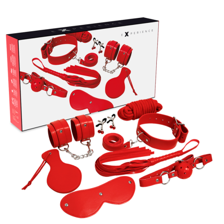 EXPERIENCE BDSM Fetisch Kit Rote Serie – 8-teiliges Bondage Set