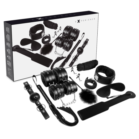 EXPERIENCE BDSM FETISH KIT SERIE BLACK – Komplettes Bondage-Set in Schwarz