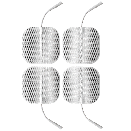 ELECTRASTIM - 4 quadratische selbstklebende Elektropads mit Anschluss