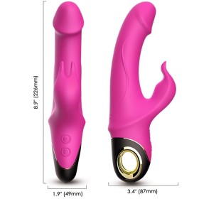 ARMONY Meteor Rabbit Vibrator mit rotierendem Dildo, Fuchsia