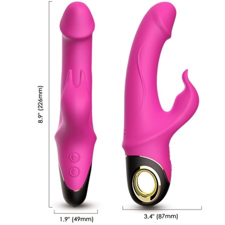 ARMONY Meteor Rabbit Vibrator mit rotierendem Dildo, Fuchsia