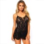 Leg Avenue - Blumen-Spitzen-Chemise in Schwarz
