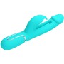 PRETTY LOVE Kampas Rabbit 3-in-1 Multifunktions-Vibrator mit Zunge in Aqua-Grün
