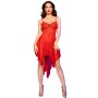 CHILIROSE CR 4847 Rotes Babydoll aus transparentem Mesh-Tüll