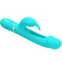 PRETTY LOVE Kampas Rabbit 3-in-1 Multifunktions-Vibrator mit Zunge in Aqua-Grün