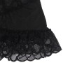 SUBBLIME Babydoll mit verstellbaren Trägern und transparentem schwarzem Spitzenblumenmuster L/XL