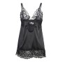 SUBBLIME Babydoll mit floralem Brust-Print Schwarz S/M