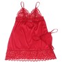 SUBBLIME - Satin Babydoll mit roter Spitze S/M