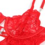 SUBBLIME - 954215 Rotes Spitzen-Babydoll mit verstellbaren Trägern L/XL