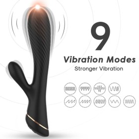 ARMONY - Silikon Rabbit Vibrator Schwarz mit 9 Vibrationsmodi