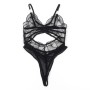 SUBBLIME Transparenter Body mit Hollow-Spitze Schwarz L/XL