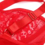 SUBBLIME Teddy mit Strapshaltern, Spitzen-Detail & Streifen in Rot S/M