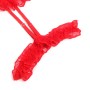 SUBBLIME Teddy mit Strapshaltern, Spitzen-Detail & Streifen in Rot S/M
