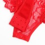 SUBBLIME Teddy mit Strapshaltern, Spitzen-Detail & Streifen in Rot S/M