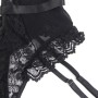 SUBBLIME - Sexy Teddy mit Spitzen- und Strapsgürtel-Details in Schwarz S/M