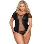 SUBBLIME - Queen Plus Size Fetisch Teddy mit kurzen Ärmeln