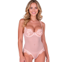 PASSION - ZOVEL Body Hellrosa S/M - Elegante transparente Spitze mit Bügeln