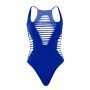 LEG AVENUE - Body Tanga Racerback Blau nahtlos