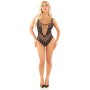 LEG AVENUE - Diamantbesetzter Netz-Body Schwarz One Size