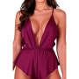 PASSION - SENSIE Body Ciruela S/M - Eleganter Satin-Body mit verstellbaren Trägern