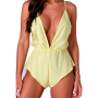 PASSION - SENSIE Satin Body Lemon S/M – Eleganter und Vielseitiger Damen-Body