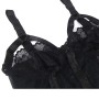 SUBBLIME - Eleganter Teddy mit integriertem Strapsgürtel und Spitzenbesatz Schwarz S/M