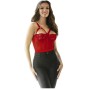 SUBBLIME - Rotes Teddy mit integrierten Strapshaltern und Brustdetail S/M