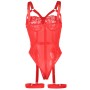 SUBBLIME - Rotes Teddy mit integrierten Strapshaltern und Brustdetail S/M