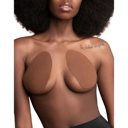 BYE-BRA Brustheber mit 3 Paar braunen Satin-Cups D/F