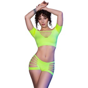 CHILIROSE CR 4433 Top & Shorts Set Grün S/M – Elegante und sinnliche Damenbekleidung