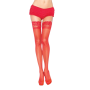 LEG AVENUE - Rote selbstklebende Spitzenstrümpfe