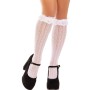 Leg Avenue Kniestrümpfe mit Rüschen in Weiß – Elegante Damenstrümpfe
