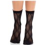 Leg Avenue Schwarze Spitzen-Bow-Töckelsocken – Elegante Netzoptik