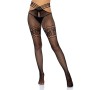 Leg Avenue Netzstrümpfe mit Schlitz und Spitzenbesatz am Oberschenkel - Einheitsgröße