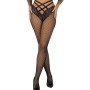 LivCo Corsetti Fashion Faxandra LC90742 Schwarze Netzstrümpfe mit Spitzen-Gürtel