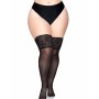 Leg Avenue Plus Size Schwarze Selbsthaftende Strümpfe mit Breitspitze