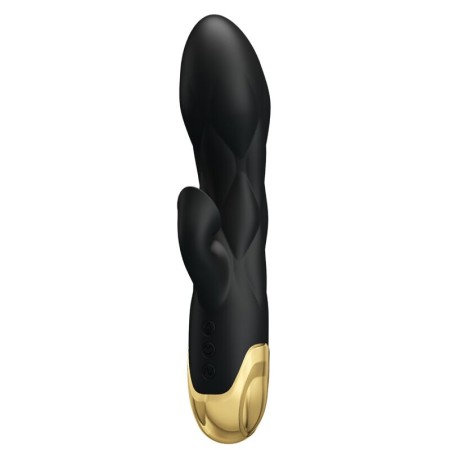 PRETTY LOVE - Luxus Vibrator, wiederaufladbar, schwarz, 18 Karat vergoldet