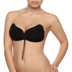 BYE-BRA Lace-It Push-Up BH Schwarz Cup B – Selbstklebender, Nahtloser Trägerloser BH