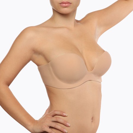 BYE-BRA Gala - Klebe-BH mit B-Körbchen in Beige, trägerlos und unsichtbar
