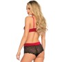LEG AVENUE - Zweiteiliges Set aus Spitze und Satin in Schwarz und Rot L/XL