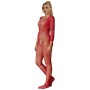SUBBLIME - 952419 Netz-Bodystocking mit Diamantenmuster, langärmlig, rot, XS/M