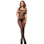 SUBBLIME - 952037 Ein-Schulter Netz-Bodystocking mit Diamanten Schwarz Einheitsgröße