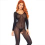 Leg Avenue Bodystocking Langarm Schwarz – Elegante Damen-Einheitsgröße