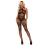 LEG AVENUE - Netz-Bodystocking mit Neckholder, Einheitsgröße, Schwarz