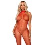 LEG AVENUE - LE FRIVOLE Netz-Bodystocking mit Racer-Kragen, Einheitsgröße, Rot